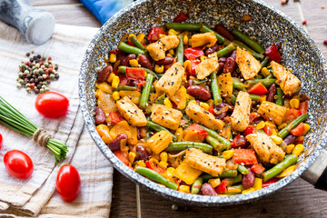 Chicken fajita mexican main dish
