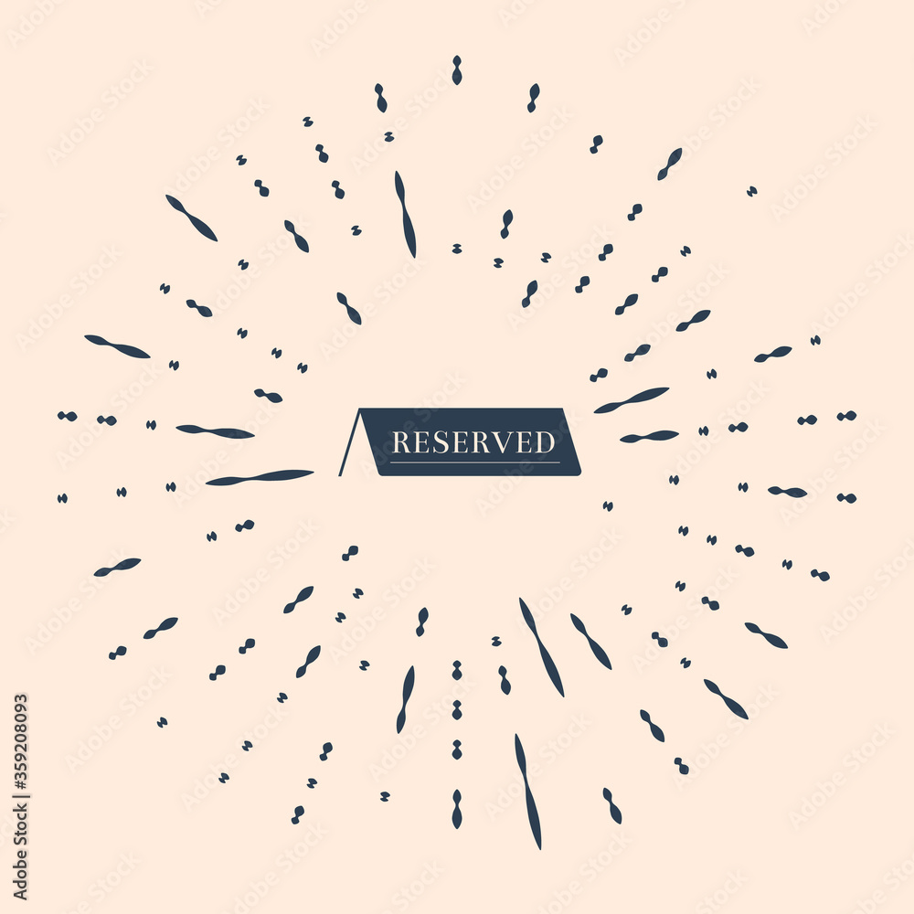Poster black reserved icon isolated on beige background. abstract circle random dots. vector illustration.