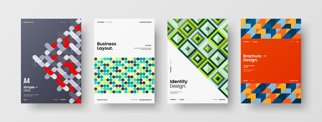 Abstract brochure cover vector design. Corporate identity geometric illustration template.