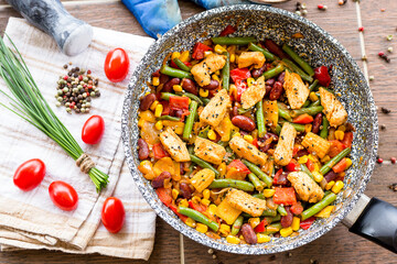 Chicken fajita mexican main dish