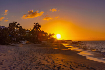 Fototapeta na wymiar sunset Caribbean island of Anguilla