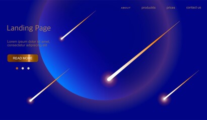 Abstract background, cosmic illustration for landing page