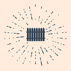 Black Fence wooden icon isolated on beige background. Garden fence sign. Abstract circle random dots. Vector Illustration.
