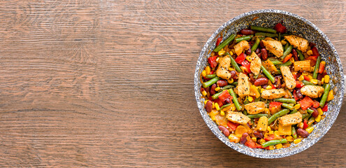 Chicken fajita mexican main dish