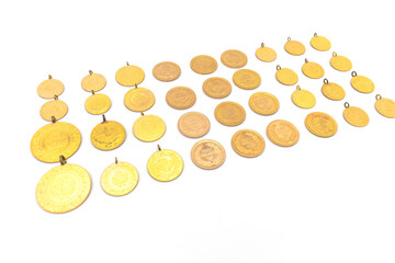 Turkish gold coins. Turkish quarter gold. Turkish full, half, quarter, republic and resat gold