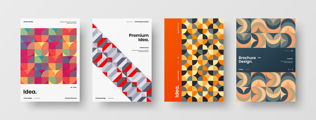 Obraz premium Abstract brochure cover vector design. Corporate identity geometric illustration template.