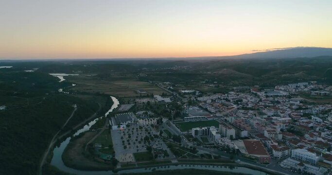 Algarve destination region, town of Silves at sunset, Portugal.