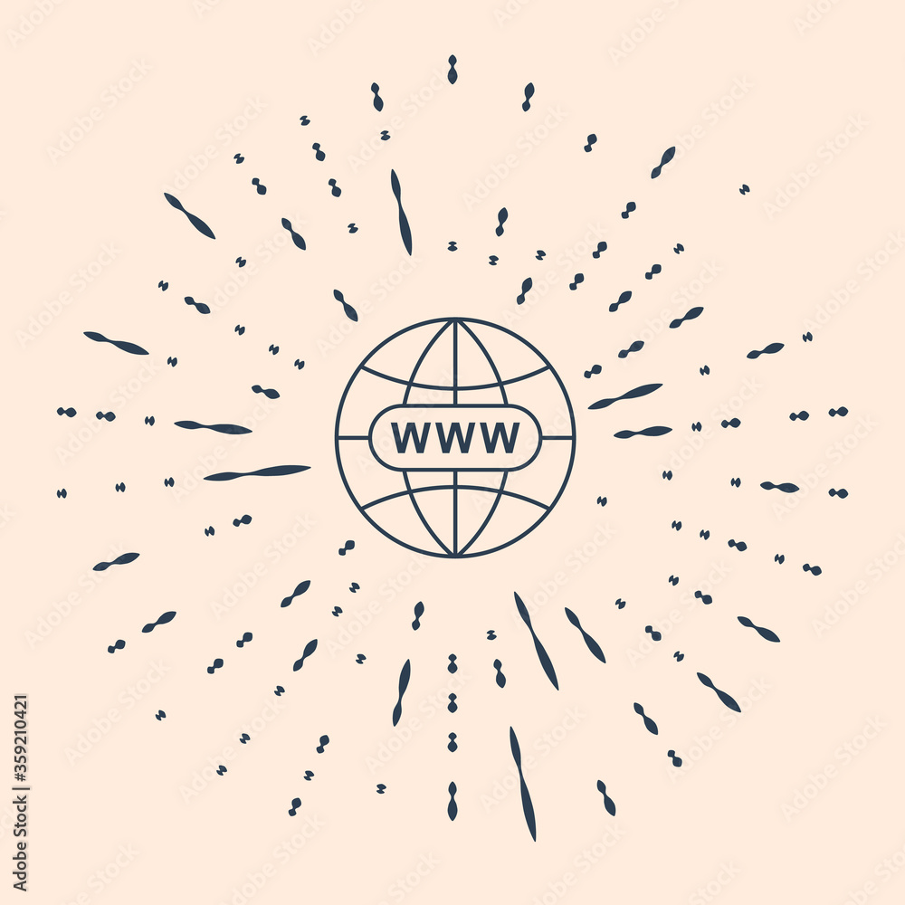 Poster black go to web icon on beige background. www icon. website pictogram. world wide web symbol. intern