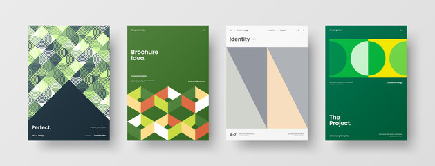 Fototapeta premium Abstract brochure cover vector design. Corporate identity geometric illustration template.