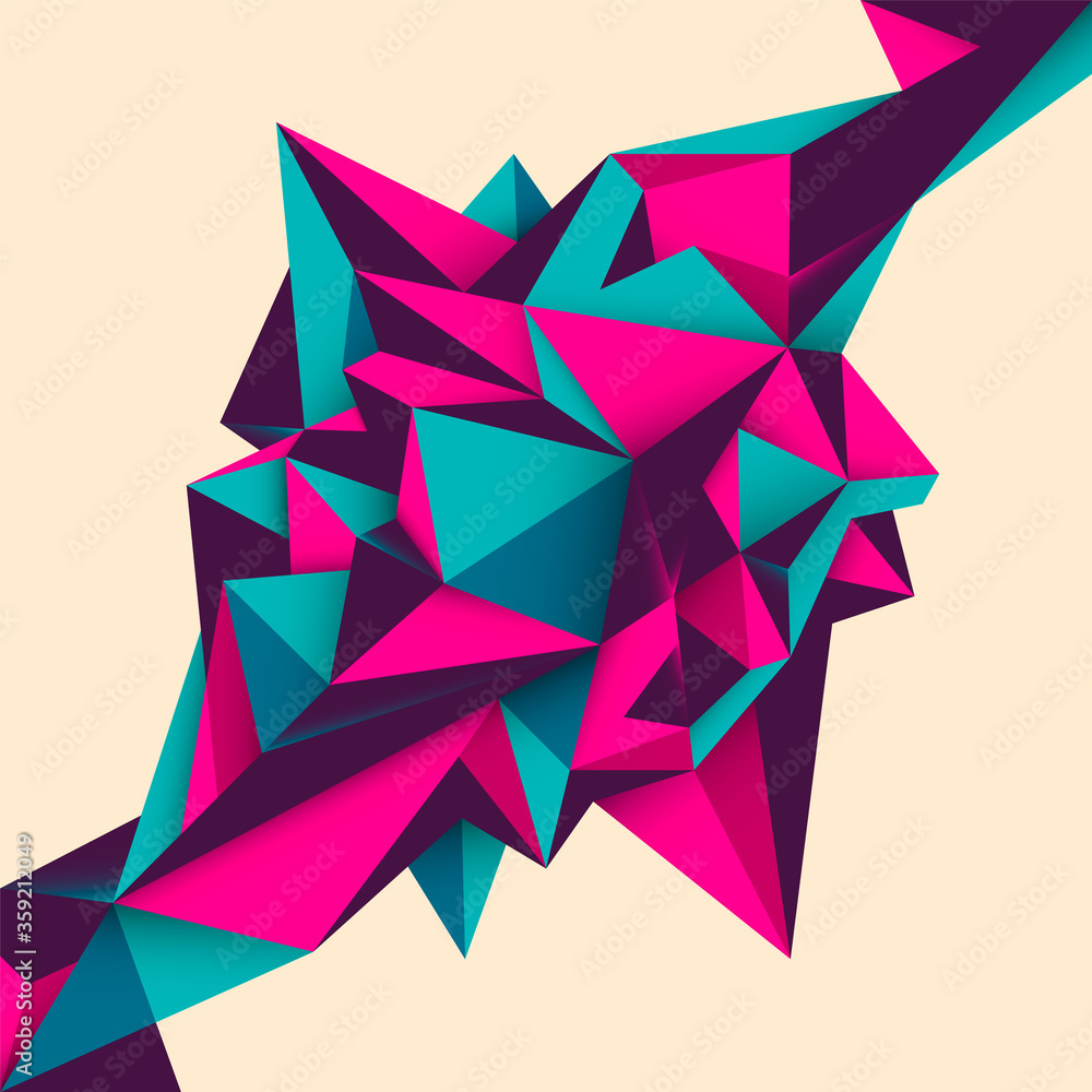 Poster geometric style abstract object design in color. vector illustration.