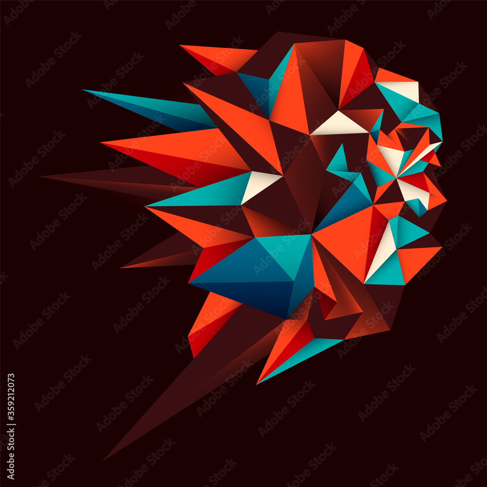 Poster geometrical style abstract object in color. vector illustration.