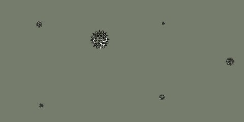 Light Gray vector doodle template with flowers.