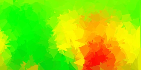 Dark green, yellow vector geometric polygonal design.