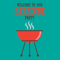 barbecue invitation poster for barbecue party concept. vector illustration