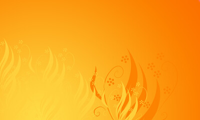 edler Hintergrund gelb gold orange, Pastell sonniges Leuchten Licht Sonnenschein, helle Blätter Ranken floral in Ecken am Rand,  luxuriös goldenes zeitloses Design oder einfach nur elegant Gold Layout
