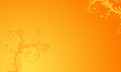 edler Hintergrund gelb gold orange, Pastell sonniges Leuchten Licht Sonnenschein, helle Blätter Ranken floral in Ecken am Rand,  luxuriös goldenes zeitloses Design oder einfach nur elegant Gold Layout