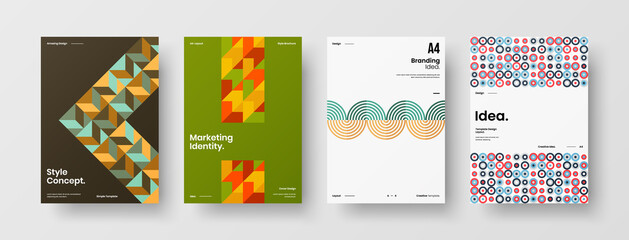 Abstract brochure cover vector design. Corporate identity geometric illustration template.