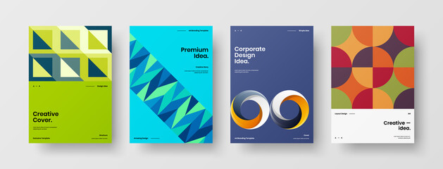 Obraz na płótnie Canvas Abstract brochure cover vector design. Corporate identity geometric illustration template.