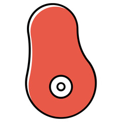 Beef Steak Concept vector Icon, Grilled Meat Slice Design, Foodie and gourmet Symbol on white background  