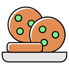Homemade Cookies Concept, Crunchy Salty Biscuits Vector Icon Design, Foodie and gourmet Symbol on white background 