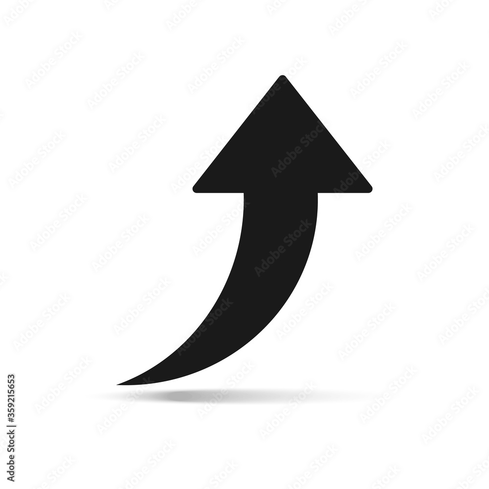 Poster arrow up vector icon with shadow