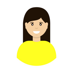woman girl female cartoon avatar icon flat design