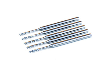 tools special micro drill. Material carbide solid. Cutting edge right hand, spiral. isolate white background. Make holes part automotive. Drilling metal Aluminum stainless.