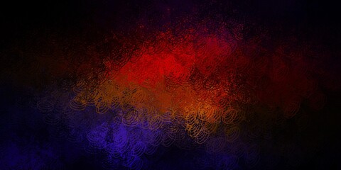 Dark multicolor vector background with bubbles.