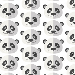 Icono patrón con oso panda sobre fondo blanco	 - obrazy, fototapety, plakaty