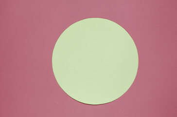 Pink background with yellow pastel circle for copy space