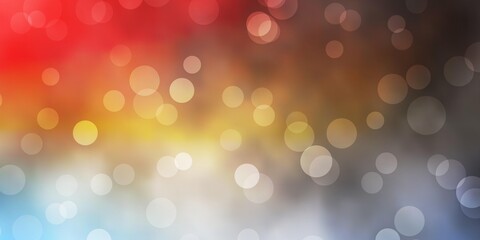 Light Blue, Yellow vector background with spots. Modern abstract illustration with colorful circle shapes. Design for your commercials.