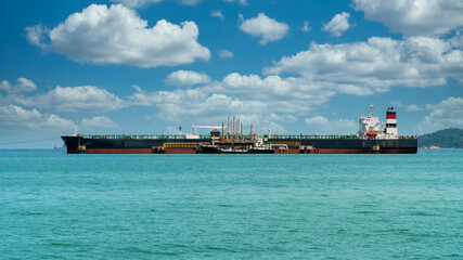 Cargo Shiploads industrial products. transport containers over the sea.