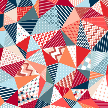 Patch Work Pattern. Vector Background
