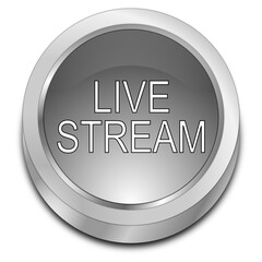 Livestream Button - 3D illustration
