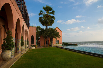 Building in Moroccan style with sea view