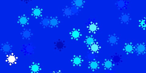 Obraz na płótnie Canvas Light blue vector backdrop with virus symbols.
