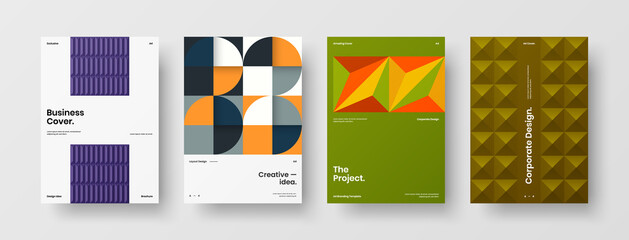 Obraz na płótnie Canvas Abstract brochure cover vector design. Corporate identity geometric illustration template.