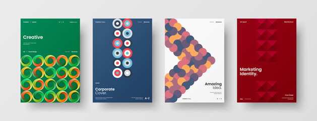 Abstract brochure cover vector design. Corporate identity geometric illustration template.