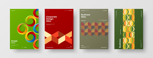 Abstract brochure cover vector design. Corporate identity geometric illustration template.