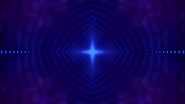 4k looped sci-fi 3d background with light effects. Glow blue particles form lines, surfaces, complex symmetrical structures like in kaleidoscope. Abstract theme of microworld or nanotechnology 14