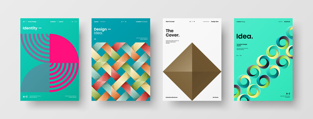 Abstract brochure cover vector design. Corporate identity geometric illustration template.