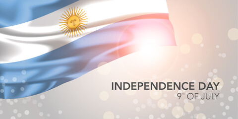 Argentina happy independence day vector banner, greeting card