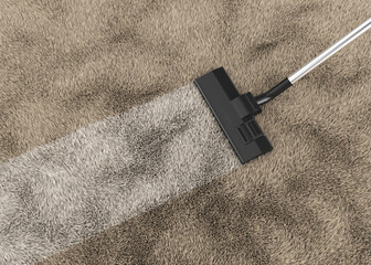 Vacuum cleaner on a carpet 3d rendering
