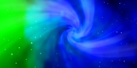 Fototapeta premium Light Blue, Green vector background with small and big stars. Shining colorful illustration with small and big stars. Pattern for wrapping gifts.