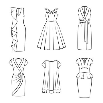 Collection of woman fashion dress
