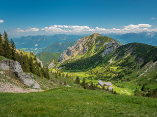 Fototapeta na wymiar The Bavarian Wendelstein Mountain area with a great Mountain View