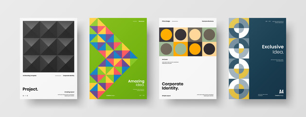 Abstract brochure cover vector design. Corporate identity geometric illustration template.