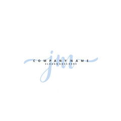J M JM Initial handwriting and signature logo design with circle. Beautiful design handwritten logo for fashion, team, wedding, luxury logo.