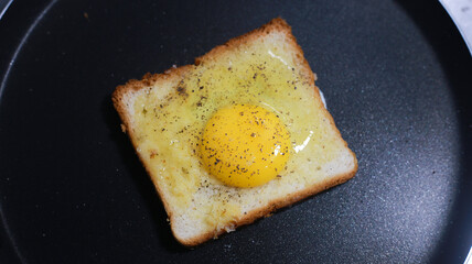 Egg bread sandwich closeup, 