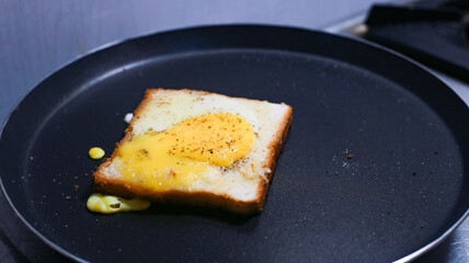 Egg bread sandwich closeup, 